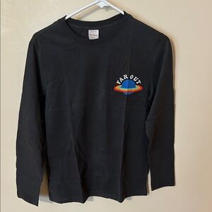 Hanna Andersson Black Long Sleeve Tee with Space Design 12 nwt